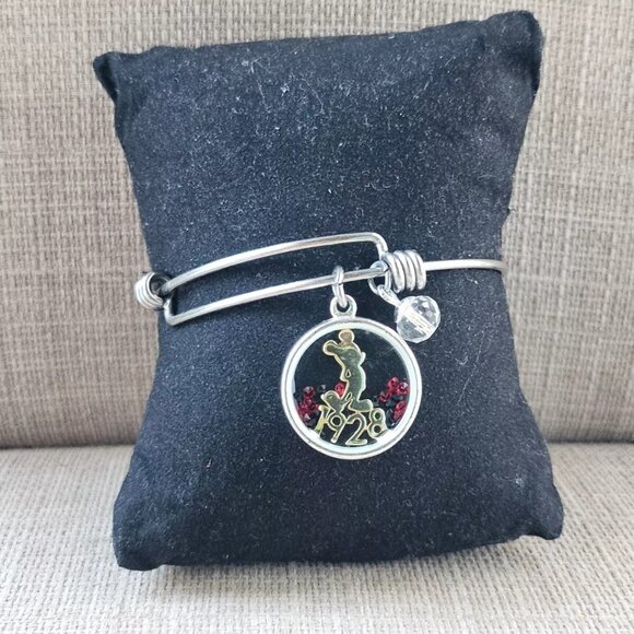 Disney Bracelet 1928 Silver Tone Wrist Band Fashion Jewelry Size Adjustable - Picture 3 of 11